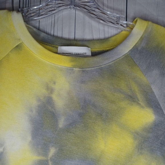Painted Threads Yellow and Gray Tie-Dye Women's Top - Picture 5 of 10